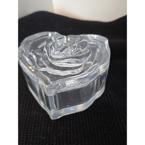Handmade Resin Heart Shaped Trinket Box With Lid  Clear 771